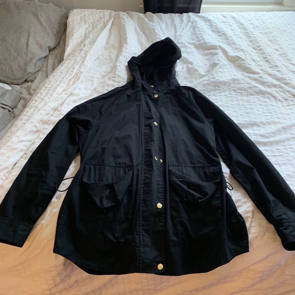 Black spring jacket, zip up
